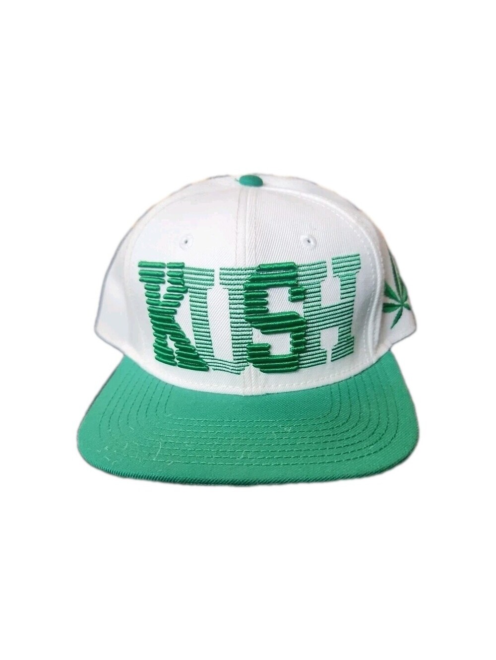 Neon Lights KUSH Raised Logo "Fire It Up" Green/White Snapback Hat Cap Adult OS